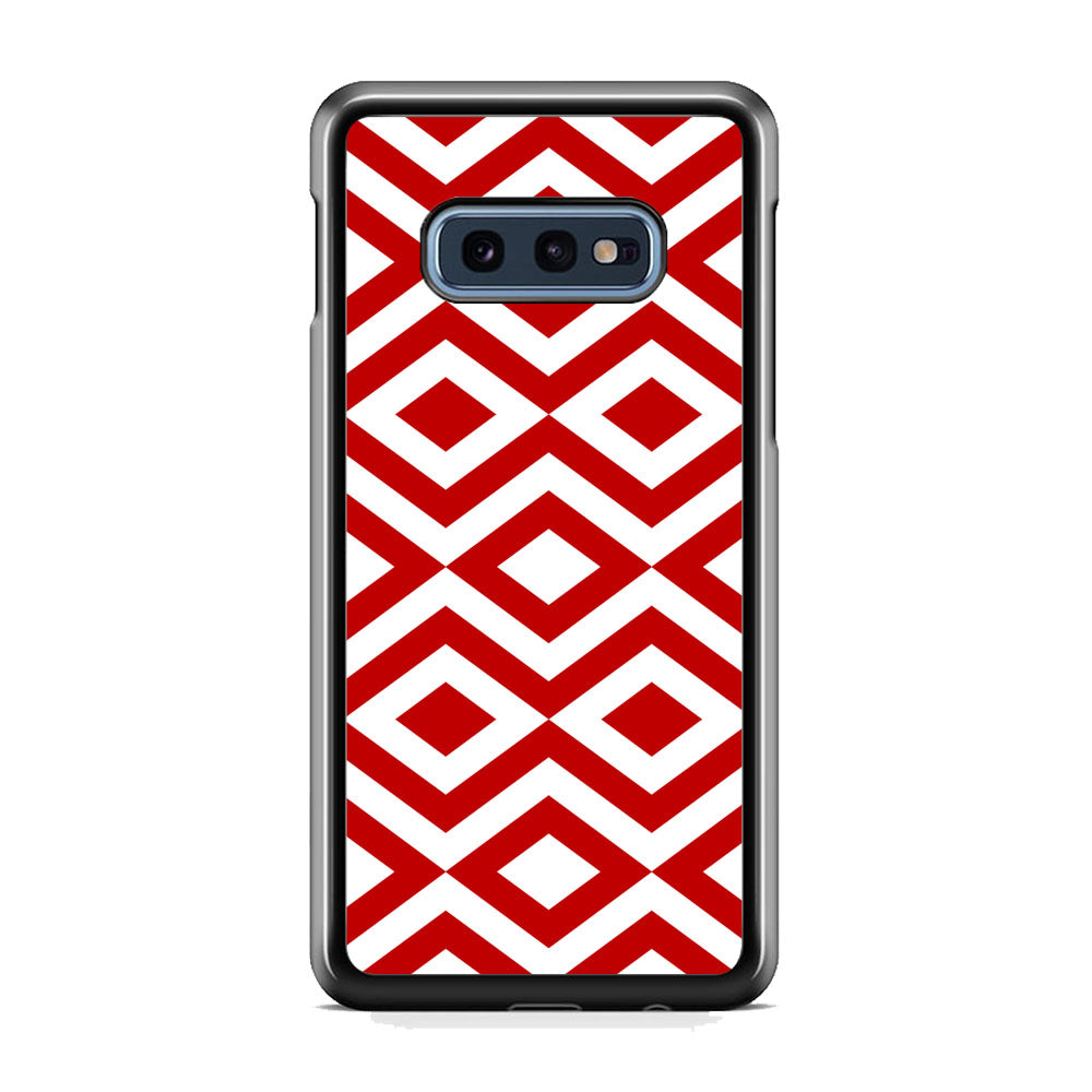 Chevron Diamond Square Maroon White Samsung Galaxy 10e Case