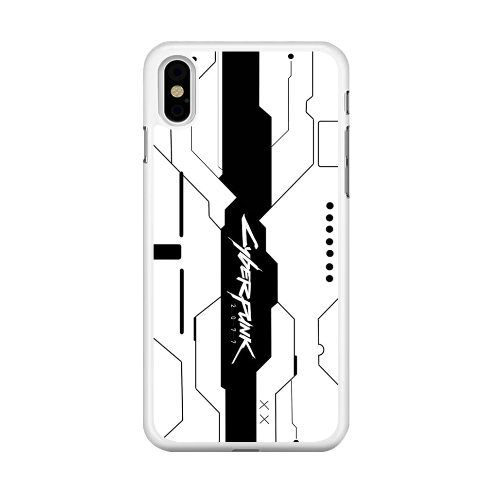 Cyberpunk White Pattern iPhone Xs Case