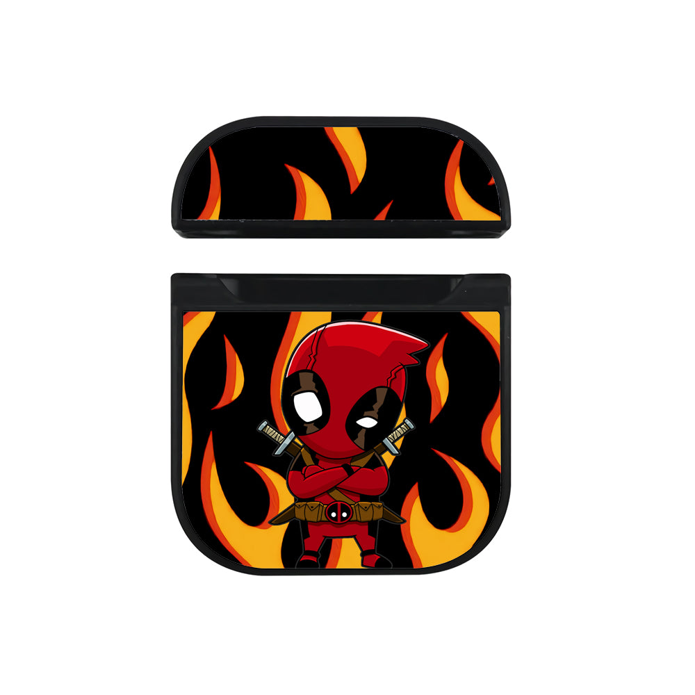 Deadpool Flame Fire Hard Plastic Case Cover For Apple Airpods