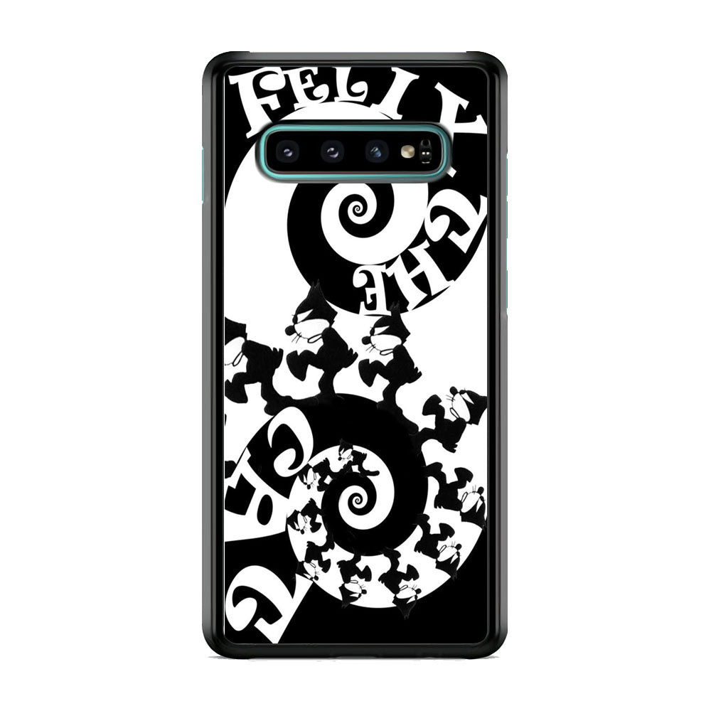 Felix The Cat Black White Samsung Galaxy S10 Case