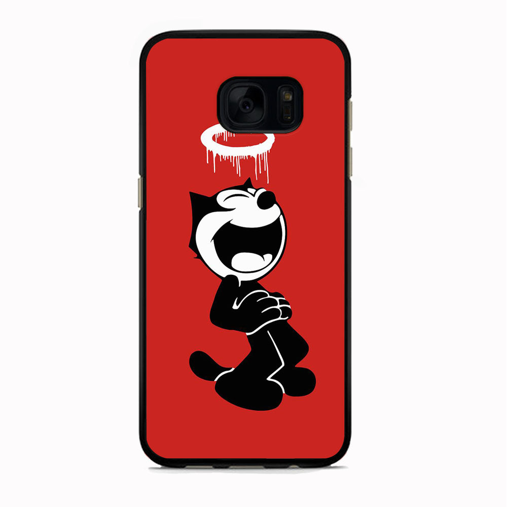 Felix The Cat Laugh Maroon Samsung Galaxy S7 Edge Case