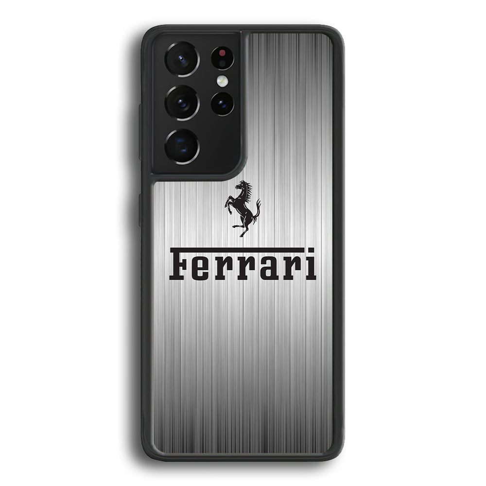 Ferrari Silver Grey Samsung Galaxy S21 Ultra Case - Ezzystore
