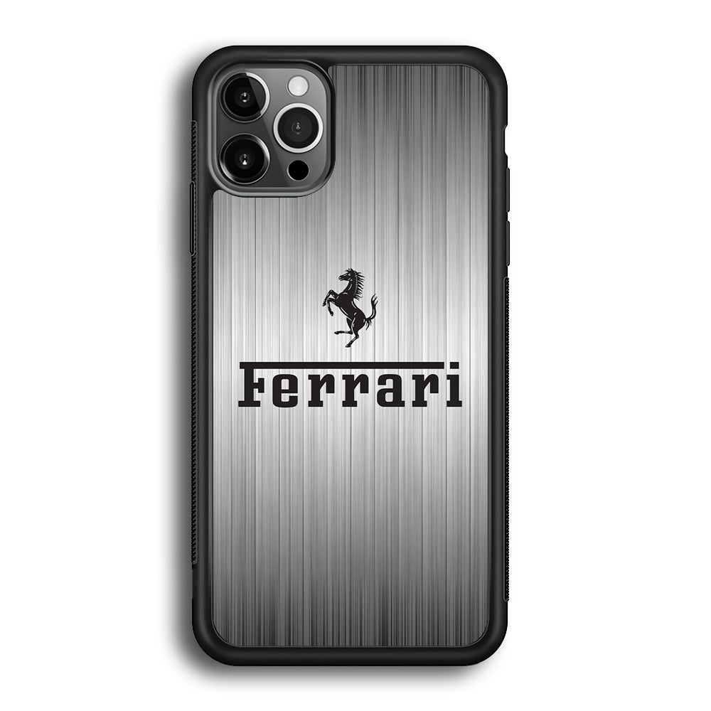 Ferrari Silver Grey iPhone 12 Pro Case - Ezzystore