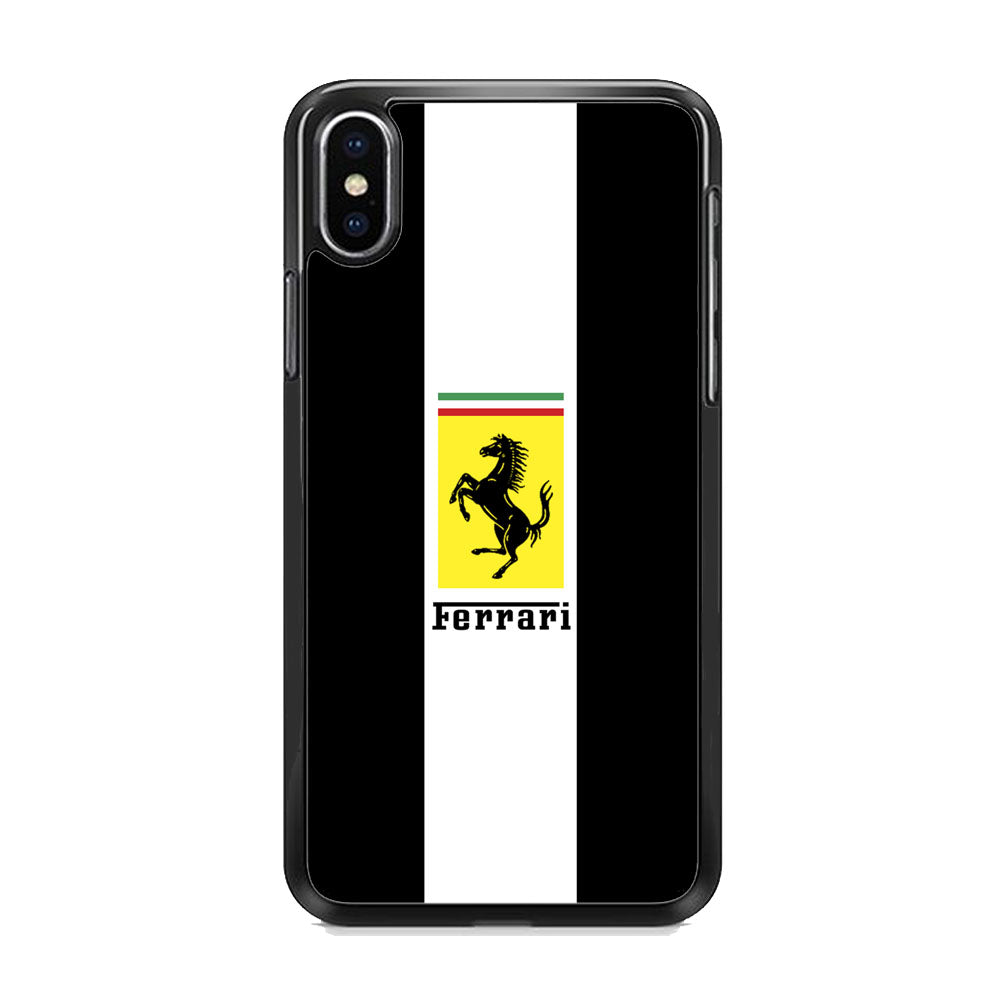 Ferrari Stripe White iPhone Xs Max Case - Ezzystore