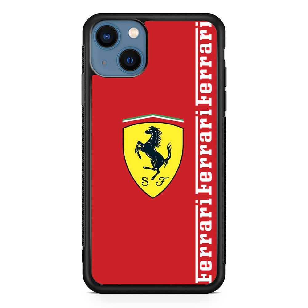 Ferrari Word Maroon Emlem iPhone 13 Case - Ezzystore
