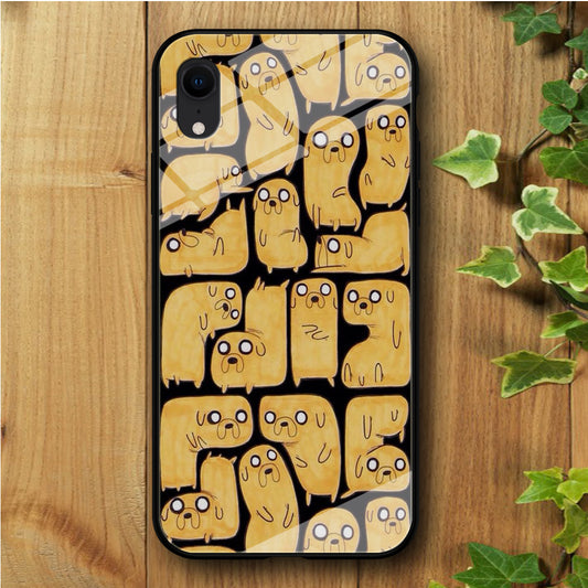 Finn And Jake Doodle iPhone XR Tempered Glass Case