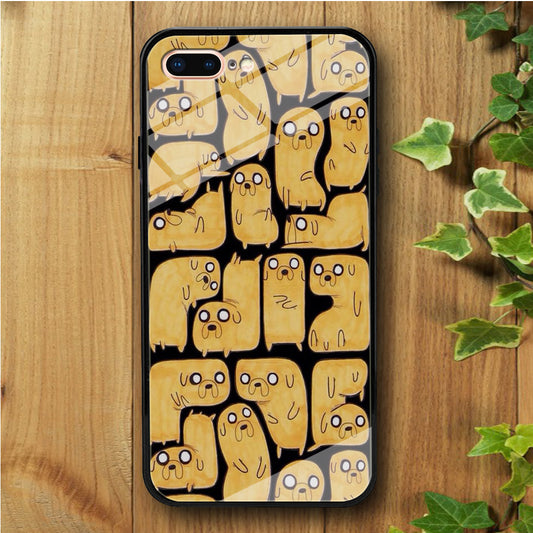 Finn And Jake Doodle iPhone 7 Plus Tempered Glass Case