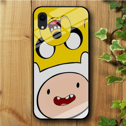Finn And Jake Double iPhone XR Tempered Glass Case