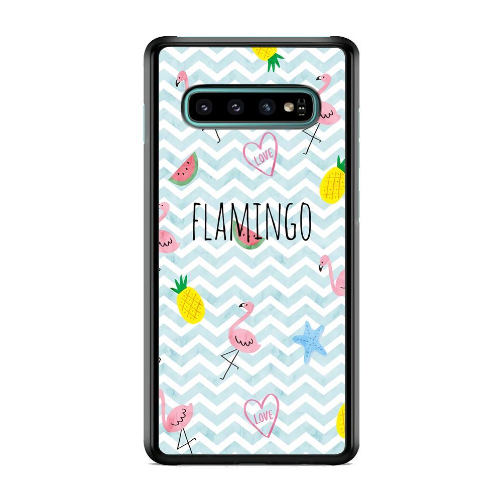 Flamingo Blue Chevron Samsung Galaxy S10 Plus Case - ezzyst