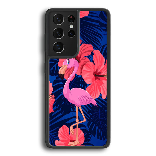 Flamingo Hibiscus Flowers Samsung Galaxy S21 Ultra Case - Ezzystore