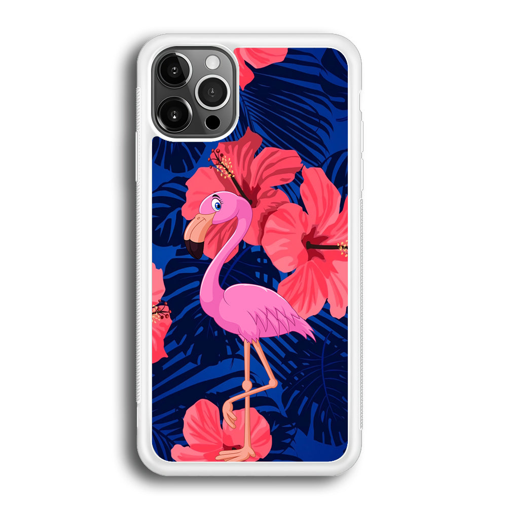 Flamingo Hibiscus Flowers iPhone 12 Pro Case