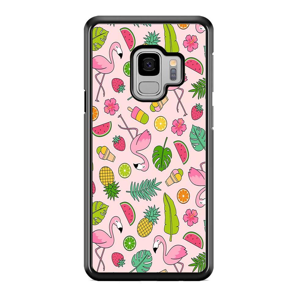 Flamingo Summer Fruit Samsung Galaxy S9 Case - ezzyst