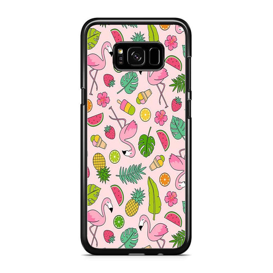 Flamingo Summer Fruit Samsung Galaxy S8 Case - ezzyst
