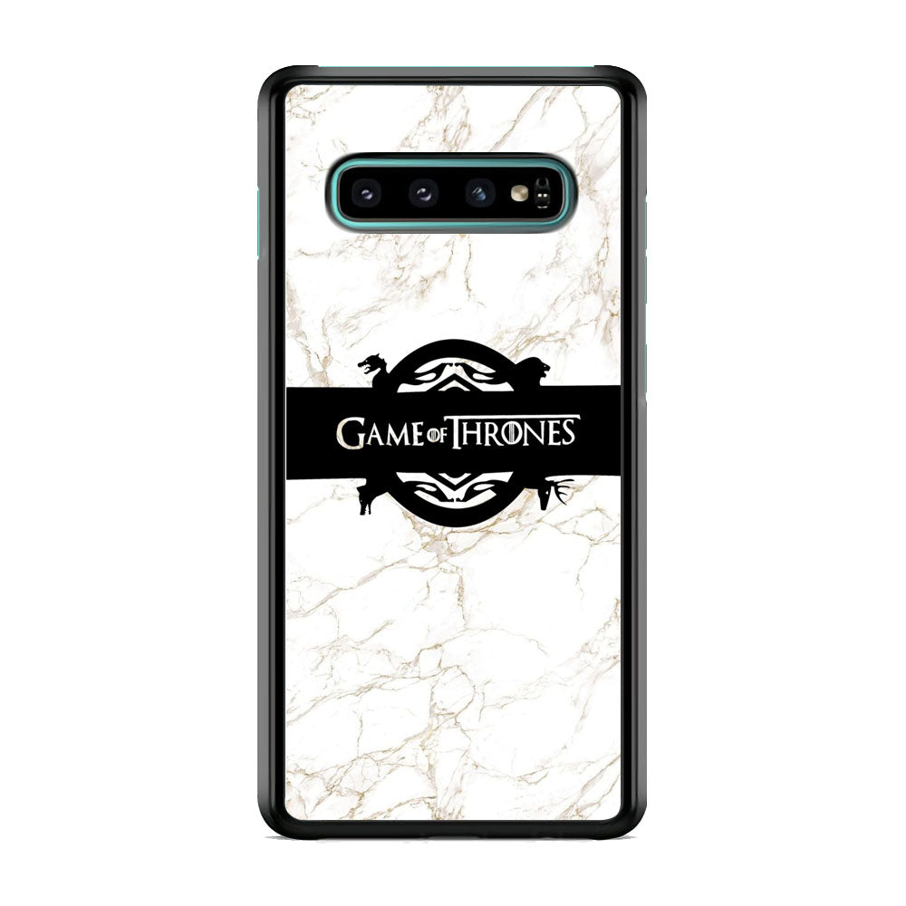 Game Of Thrones Logo White Marble Samsung Galaxy S10 Case