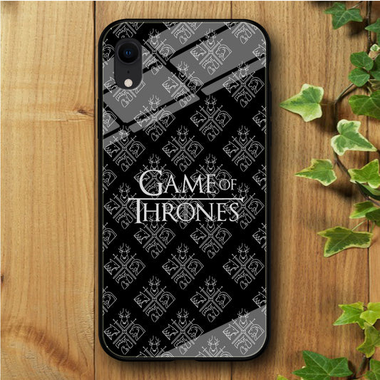 Game of Thrones Black Doodle iPhone XR Tempered Glass Case