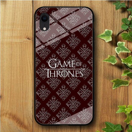 Game of Thrones Maroon Doodle iPhone XR Tempered Glass Case