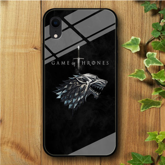 Game of Thrones Shadows Wolf iPhone XR Tempered Glass Case