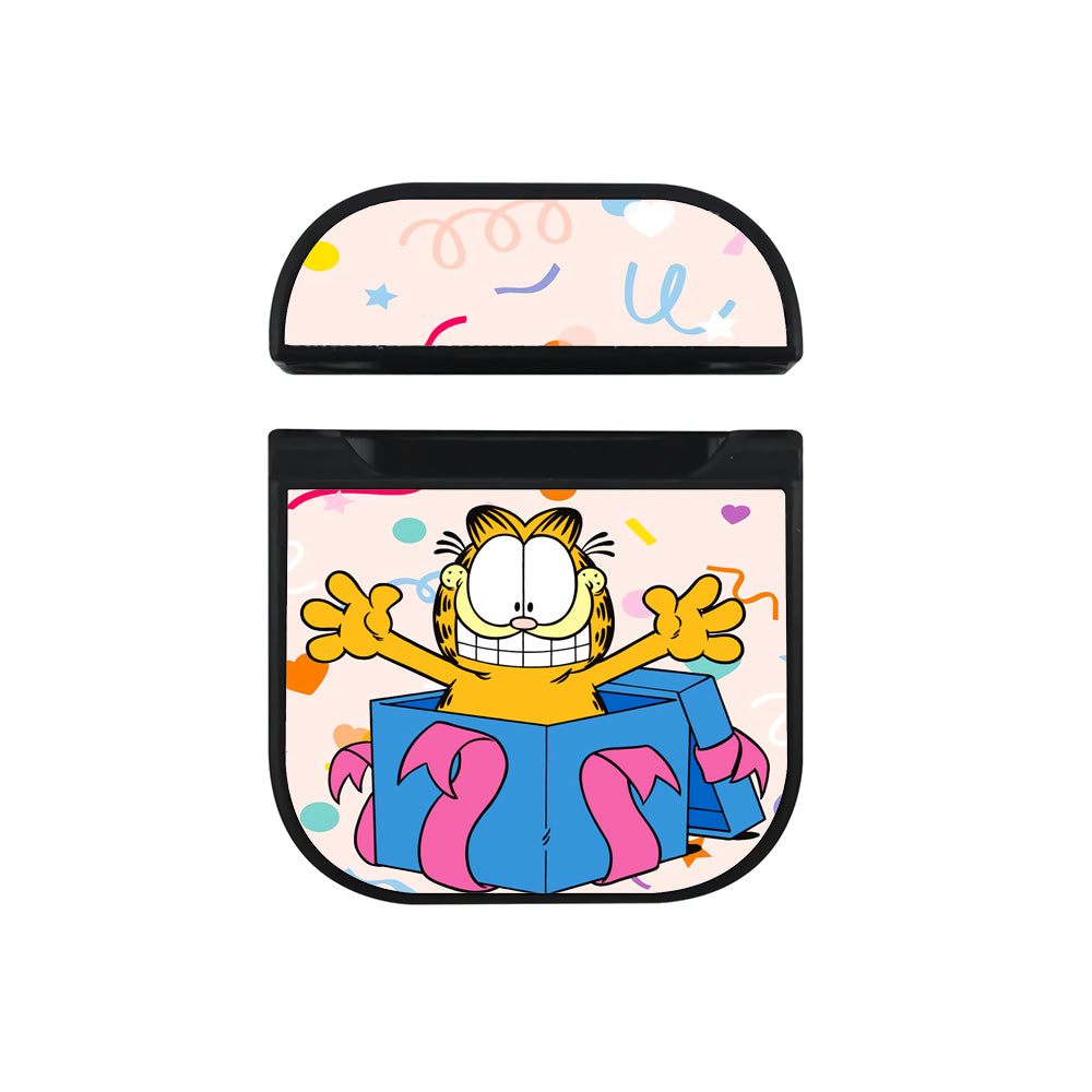 Garfield Birthday Surprise Hard Plastic Case Cover For Apple Airpods