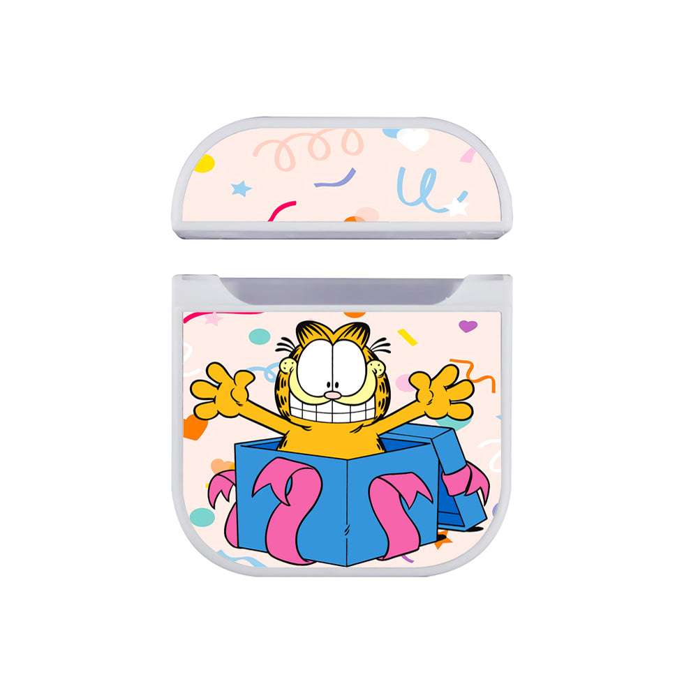 Garfield Birthday Surprise Hard Plastic Case Cover For Apple Airpods