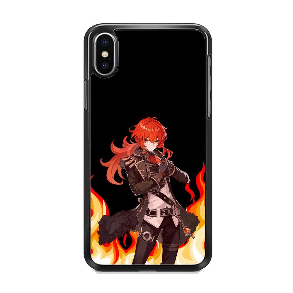 Genshin Impact Diluc Pyro Element iPhone Xs Case - ezzyst