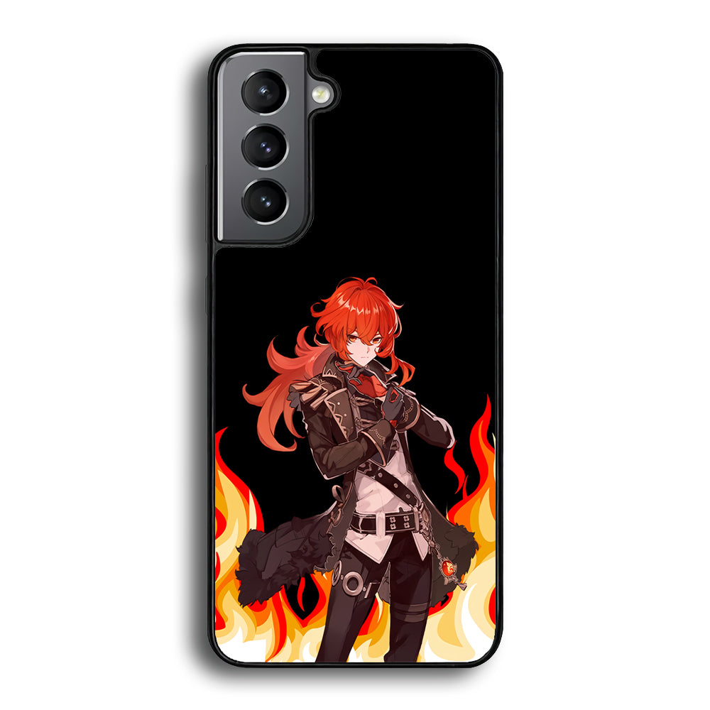 Genshin Impact Diluc Pyro Element Samsung Galaxy S21 Plus Case