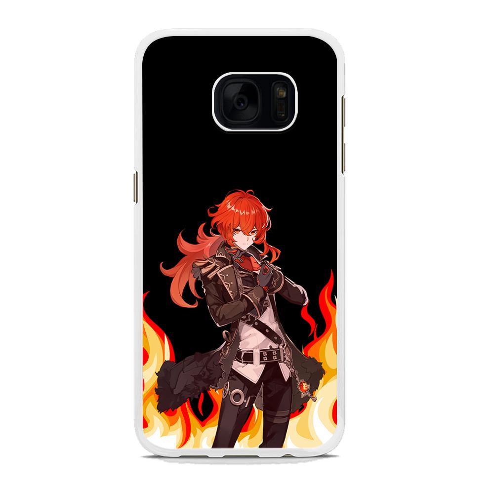 Genshin Impact Diluc Pyro Element Samsung Galaxy S7 Edge Case - ezzyst