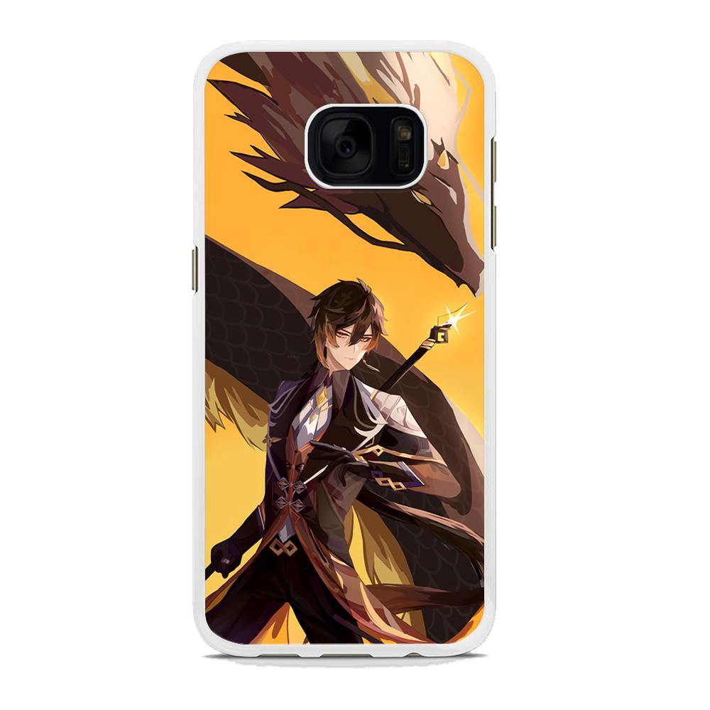 Genshin Impact Zhongli Geo Element Samsung Galaxy S7 Edge Case - ezzyst