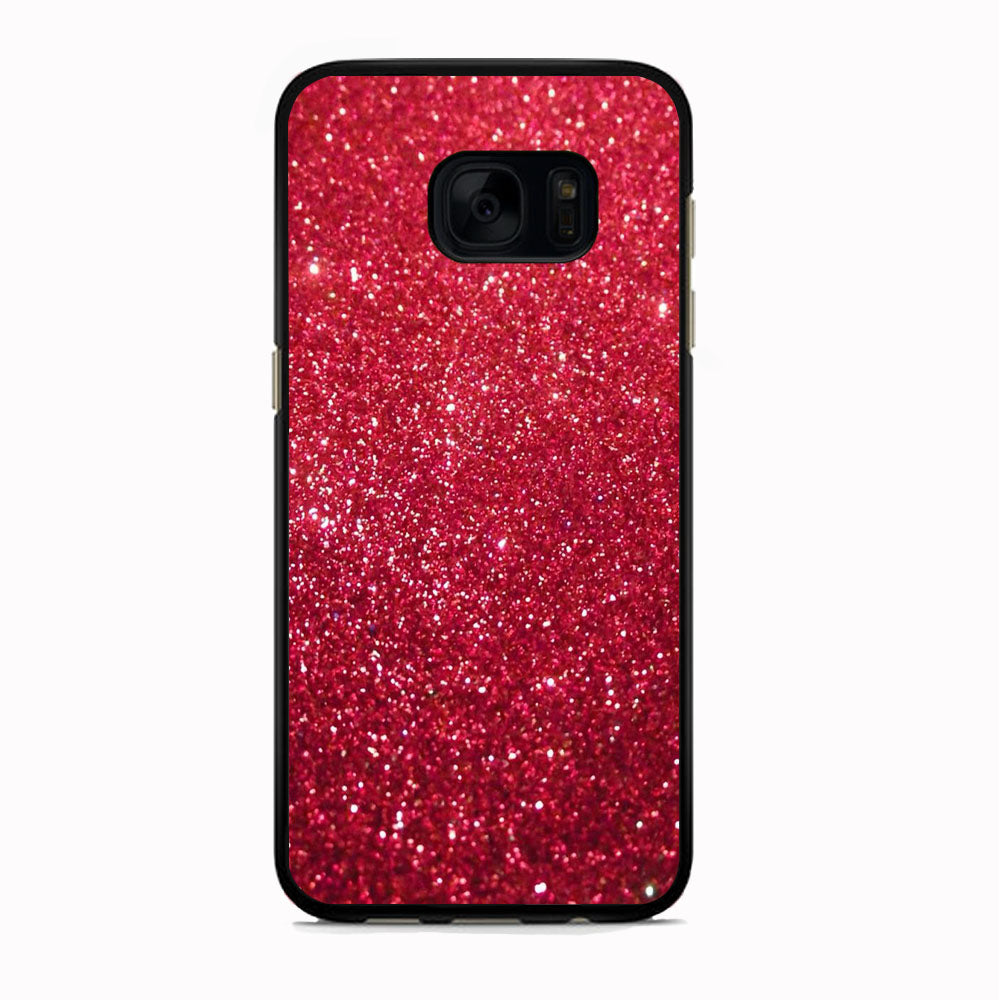 Glitter Light Sand Red Maroon Samsung Galaxy S7 Edge Case