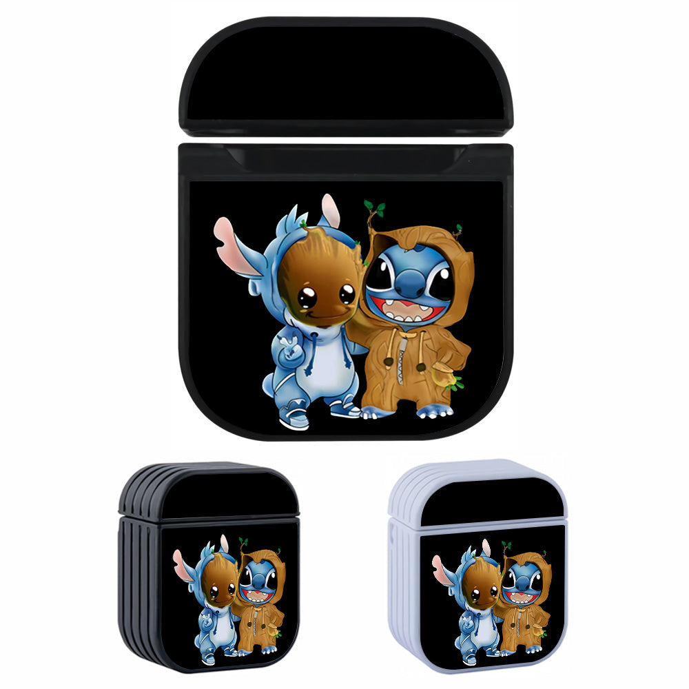 Groot x Stitch Hard Plastic Case Cover For Apple Airpods