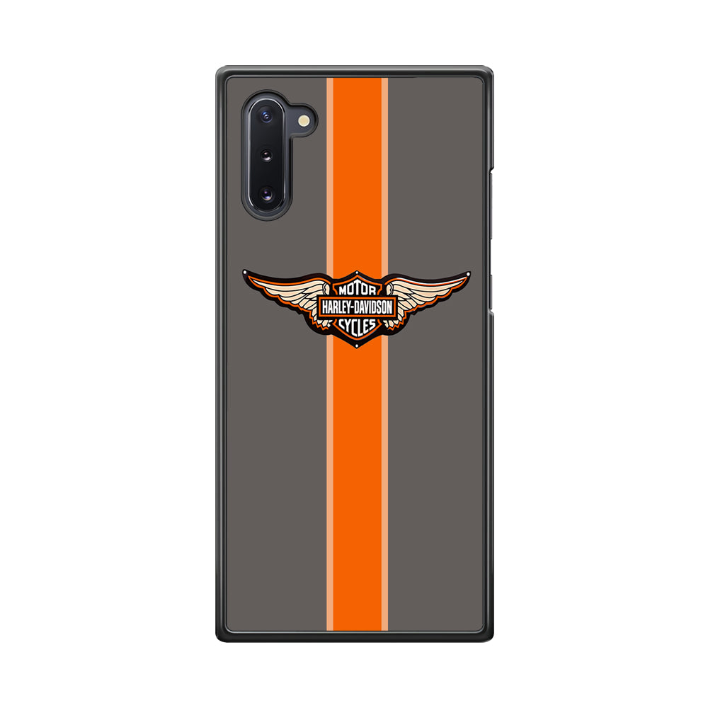 Harley Davidson Wings Logo Orange Grey Stripe Colour Samsung Galaxy Note 10 Case