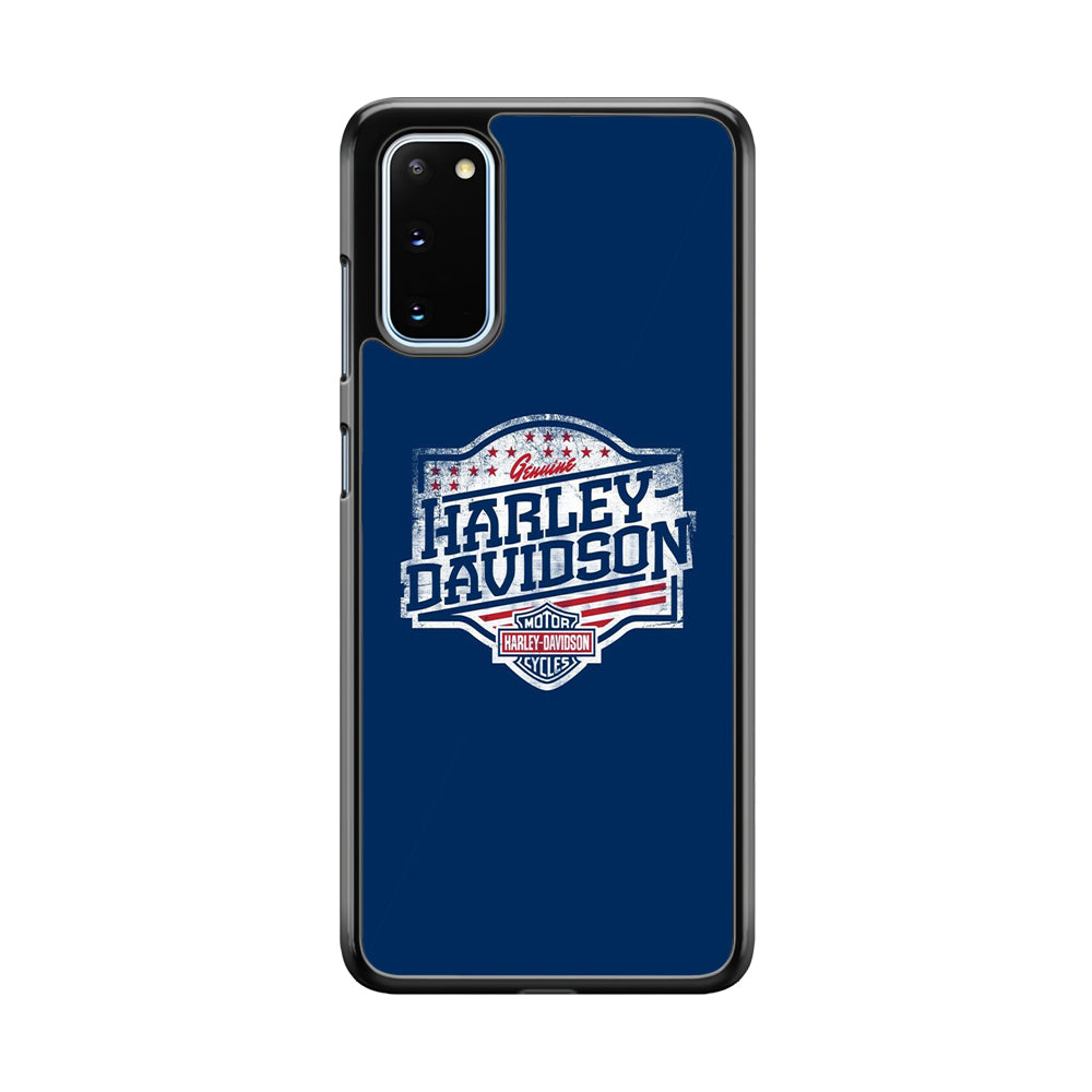 Harley Davidson Blue Flag Logo Samsung Galaxy S20 Case