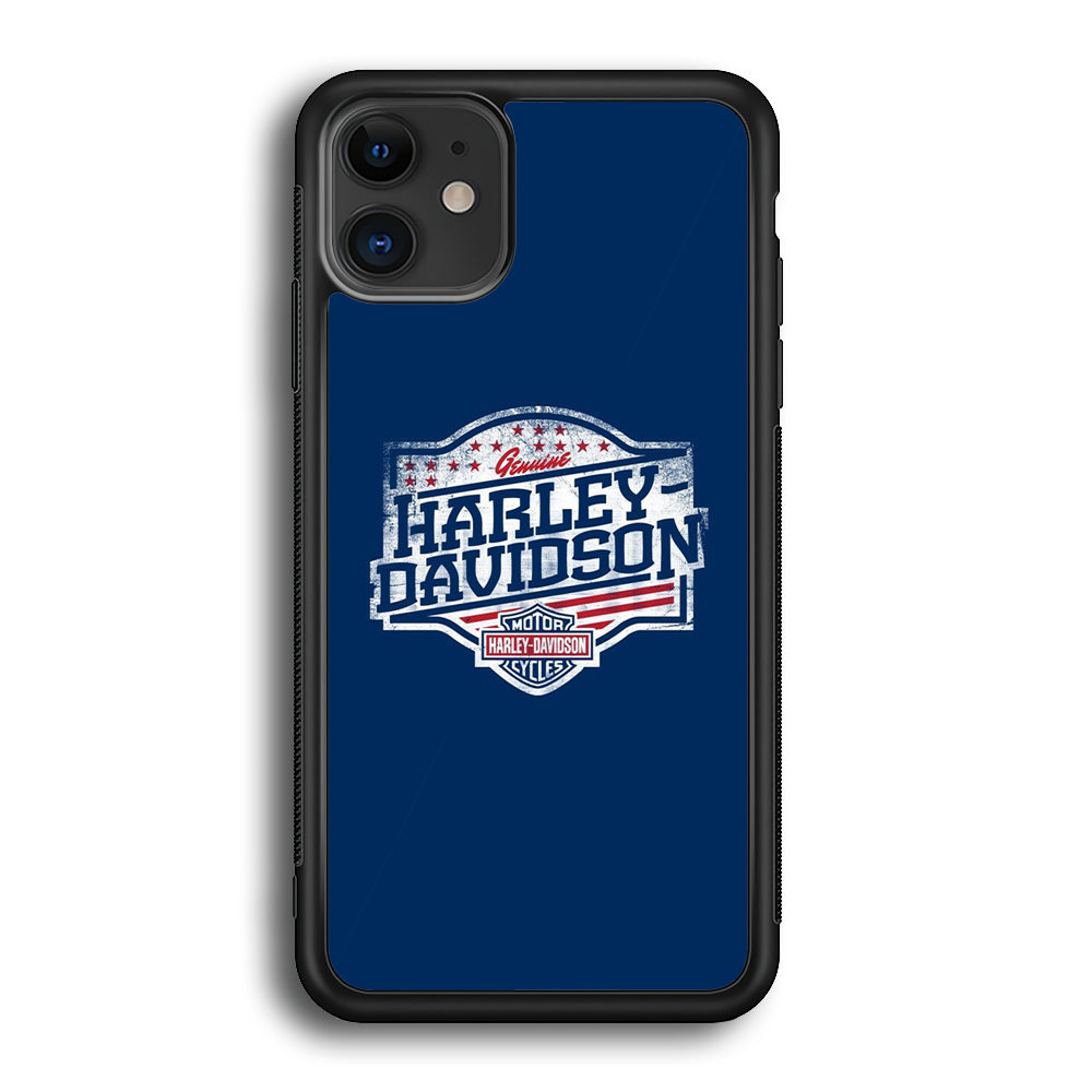 Harley Davidson Blue Flag Logo iPhone 12 Case