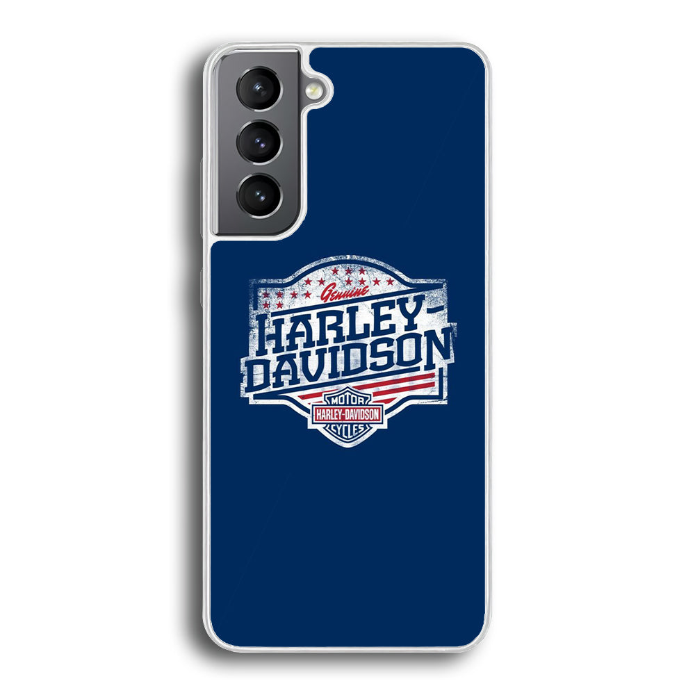 Harley Davidson Blue Flag Logo Samsung Galaxy S21 Case