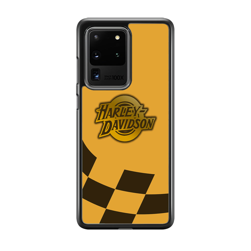 Harley Davidson Gold Logo Flag Racing Samsung Galaxy S20 Ultra Case
