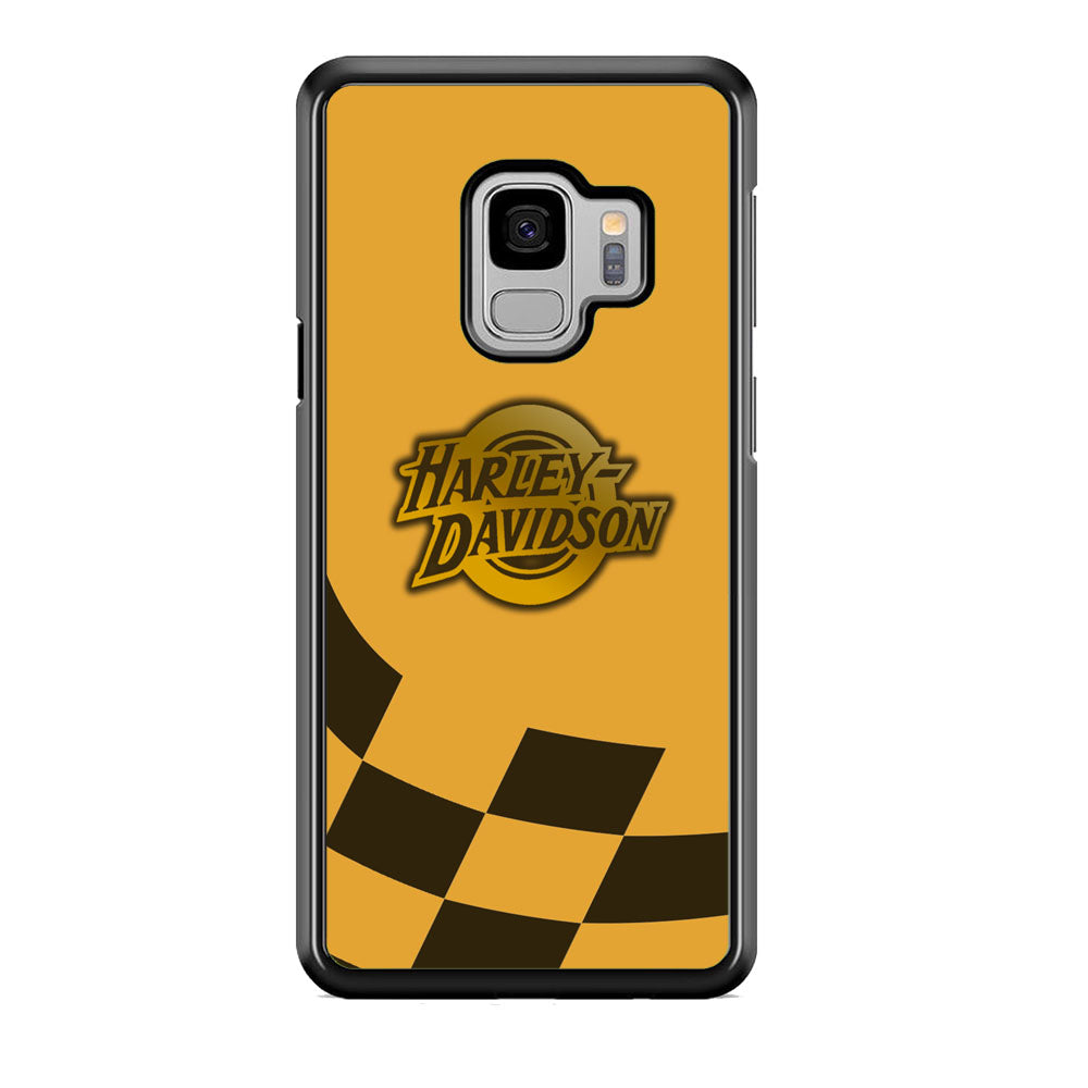 Harley Davidson Gold Logo Flag Racing Samsung Galaxy S9 Case