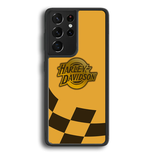 Harley Davidson Gold Logo Flag Racing Samsung Galaxy S21 Ultra Case - Ezzystore