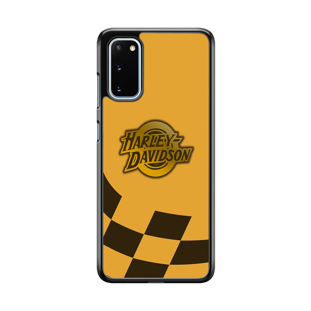 Harley Davidson Gold Logo Flag Racing Samsung Galaxy S20 Case