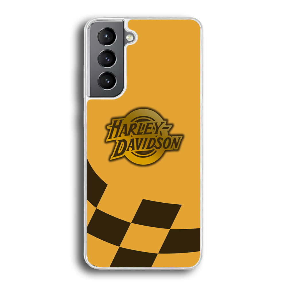 Harley Davidson Gold Logo Flag Racing Samsung Galaxy S21 Plus Case