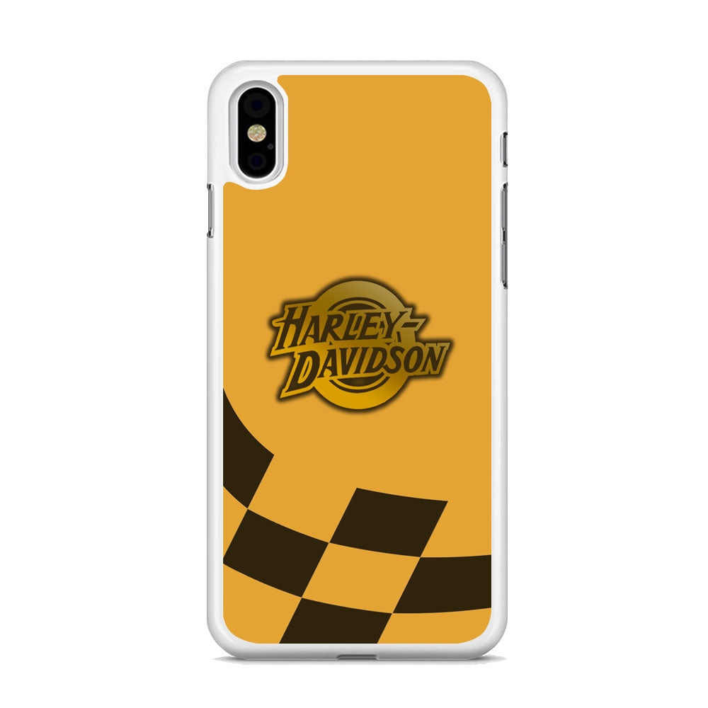 Harley Davidson Gold Logo Flag Racing iPhone Xs Case