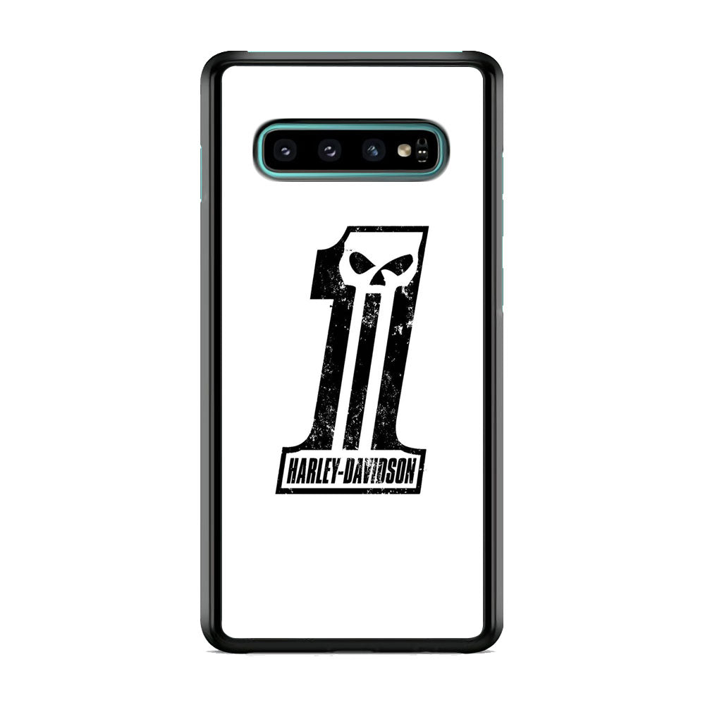 Harley Davidson White Number Skull Samsung Galaxy S10 Plus Case