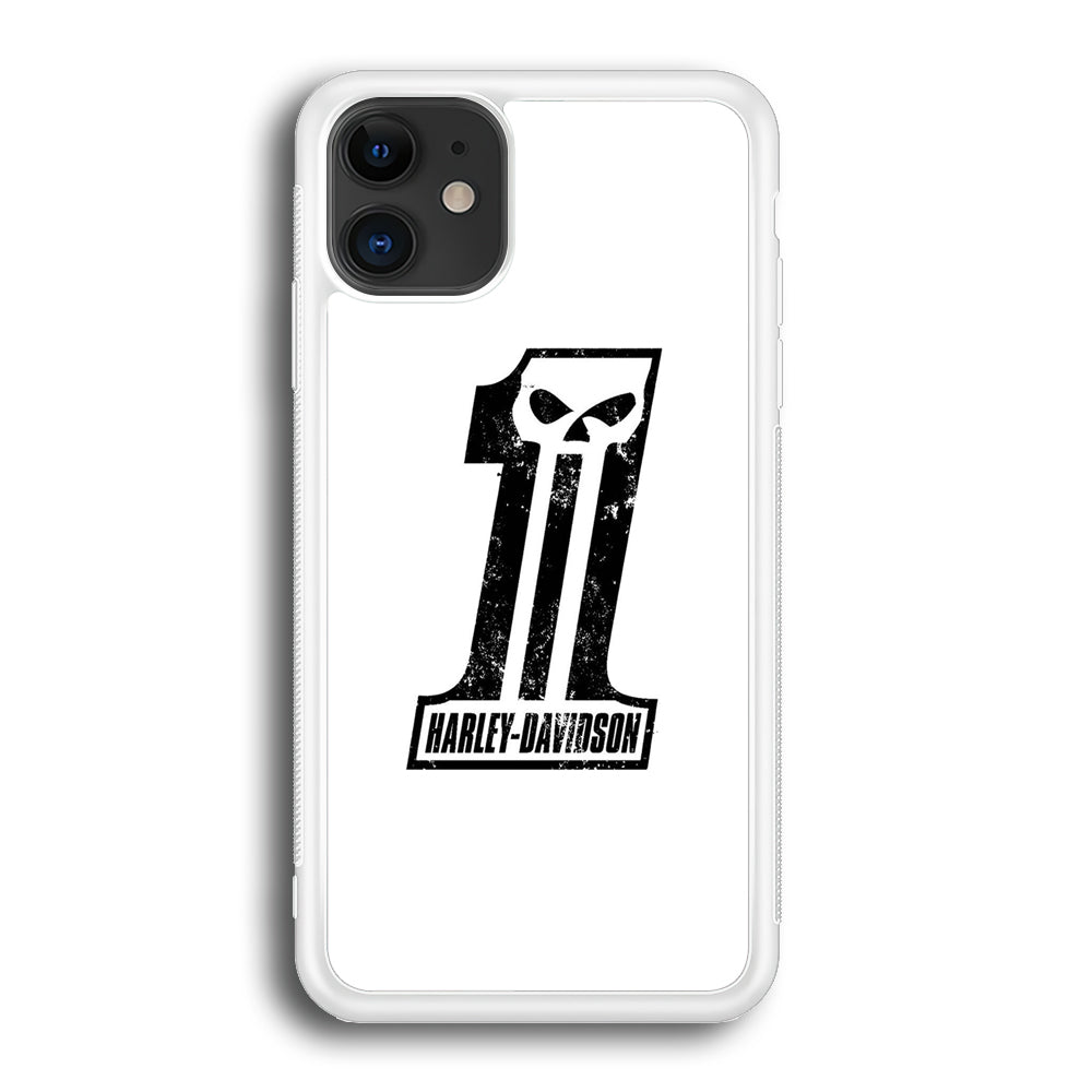 Harley Davidson White Number Skull iPhone 12 Case