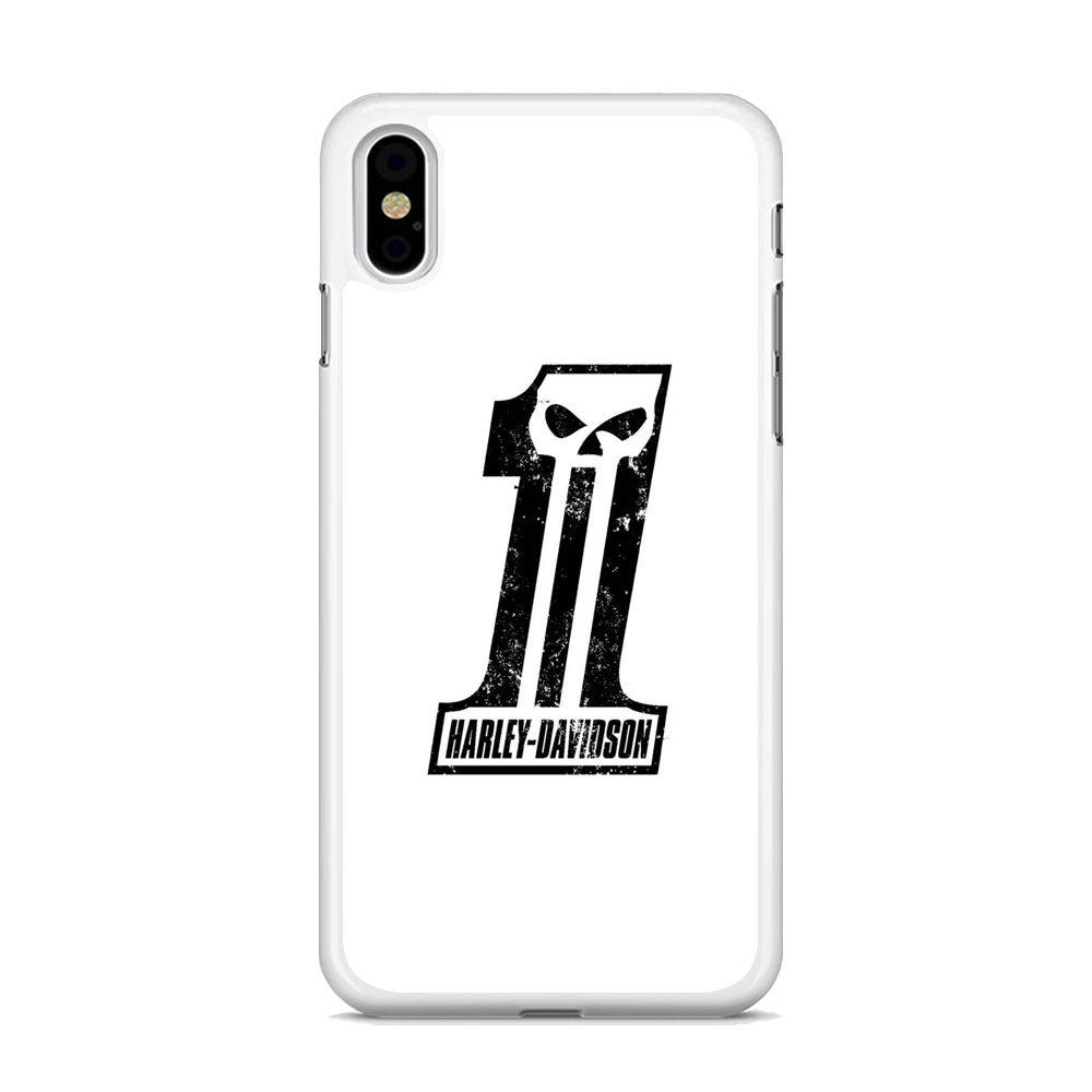 Harley Davidson White Number Skull iPhone Xs Case