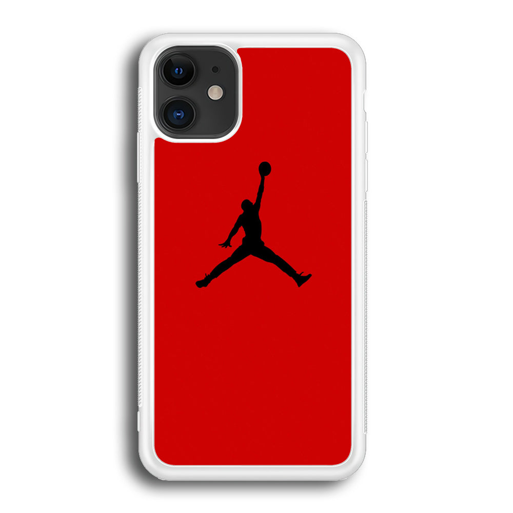 Jordan Red Simple iPhone 12 Case