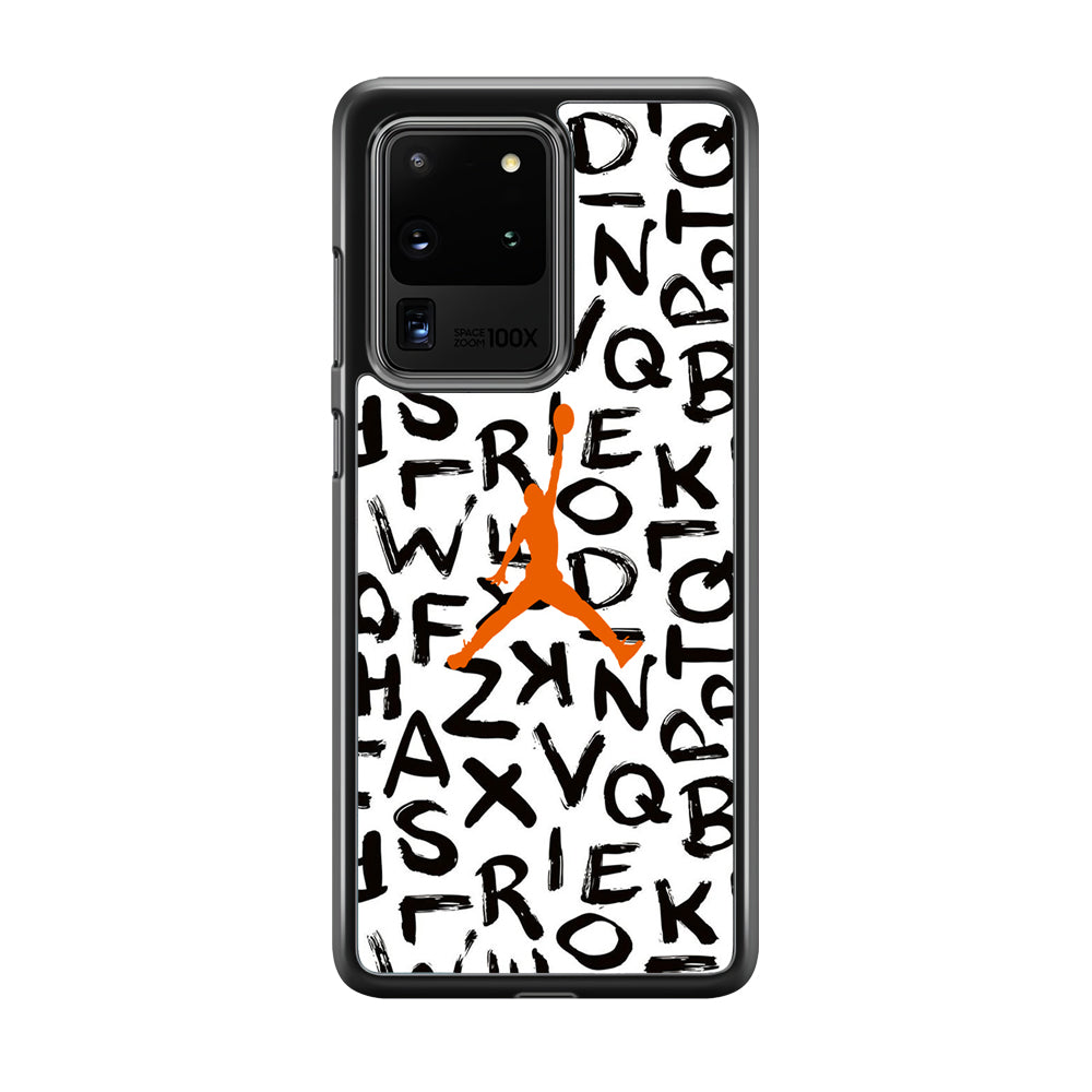 Jordan White Aphabet Orange Logo Samsung Galaxy S20 Ultra Case