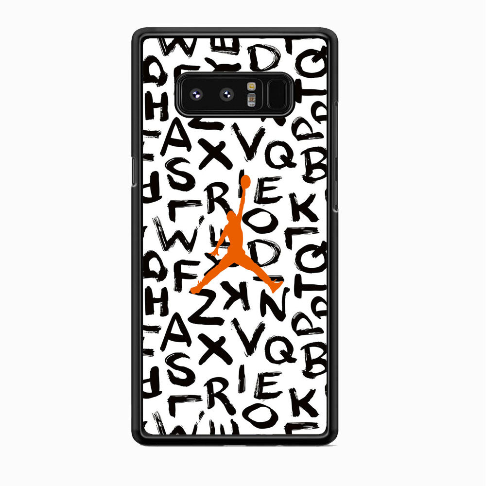 Jordan White Aphabet Orange Logo Samsung Galaxy Note 8 Case