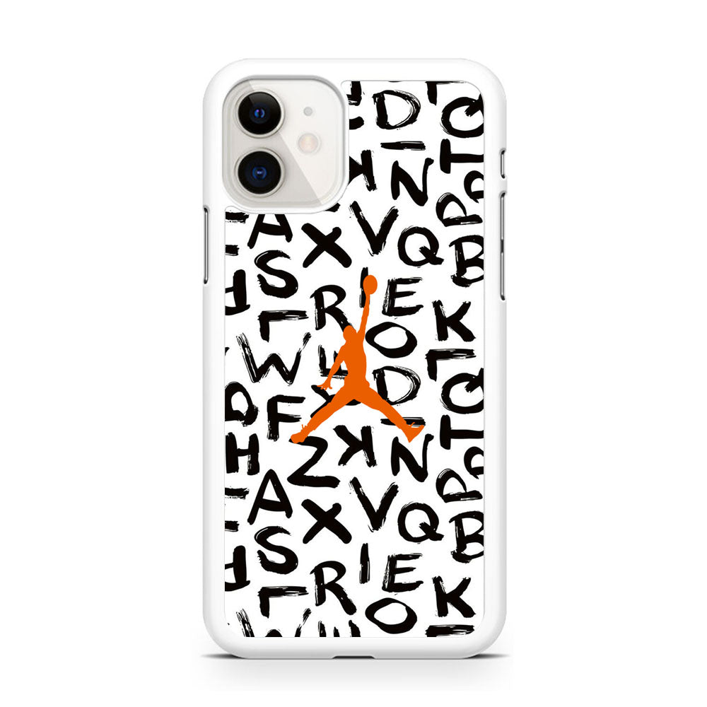 Jordan White Aphabet Orange Logo iPhone 11 Case