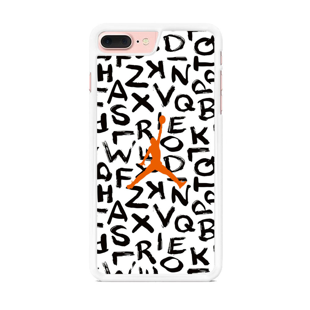 Jordan White Aphabet Orange Logo iPhone 7 Plus Case
