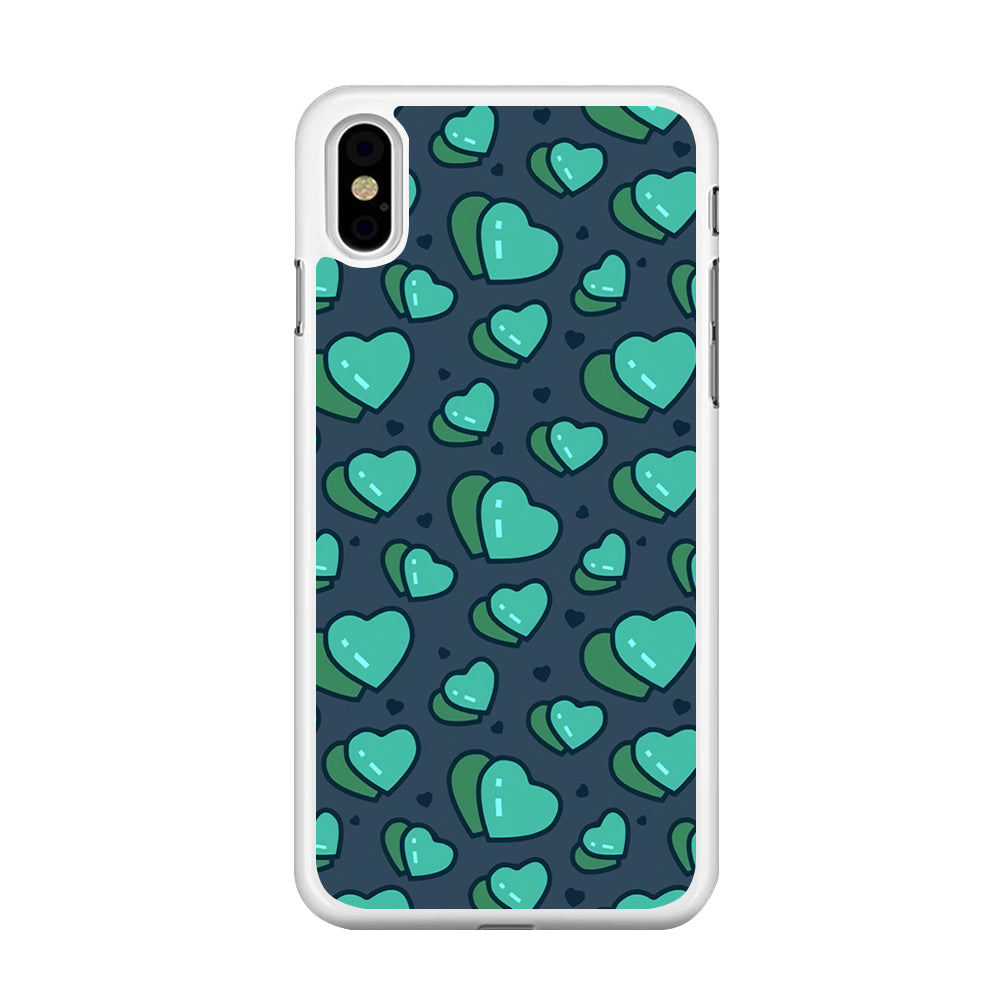Love Green Doodle iPhone Xs Case