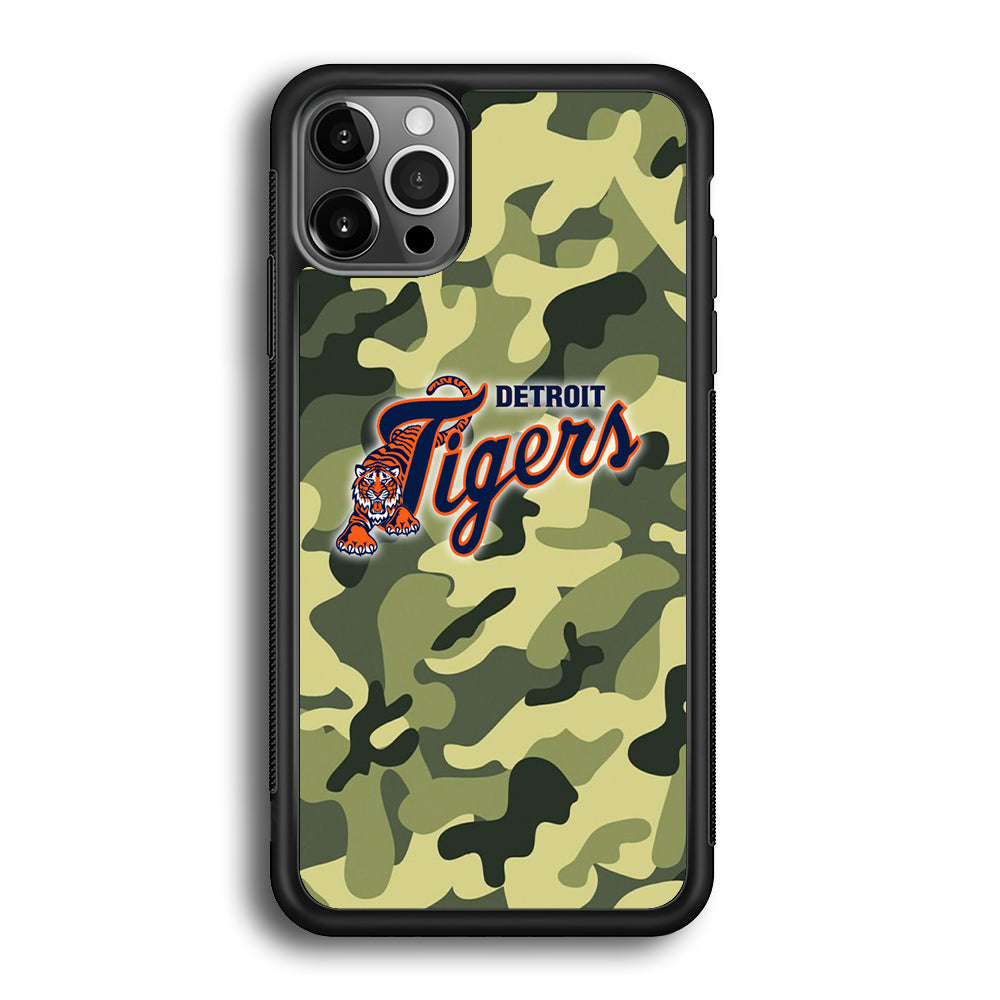 MLB Detroit Tigers Camo Green iPhone 12 Pro Case
