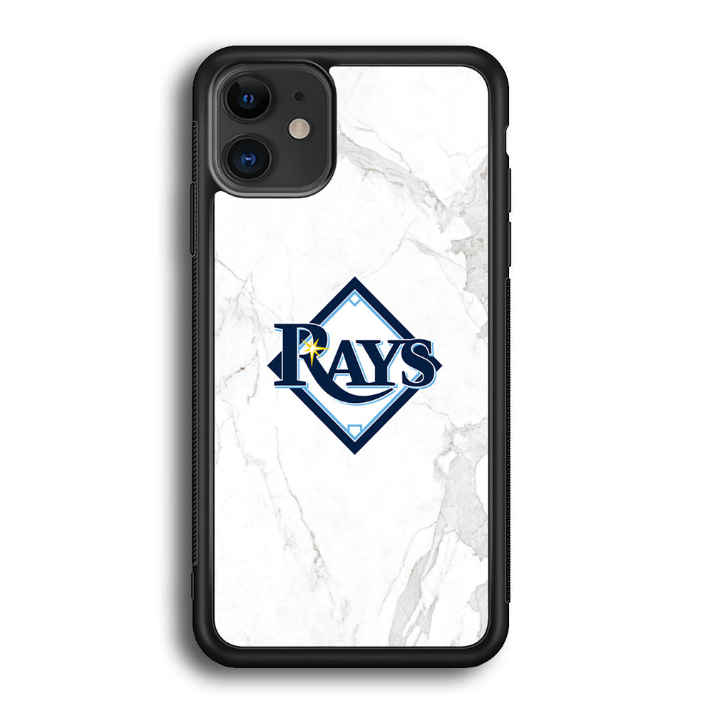 MLB Rays Logo Marble iPhone 12 Case